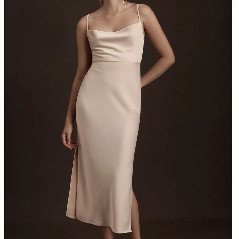 BHLDN Cali Satin Charmeuse Midi Dress
